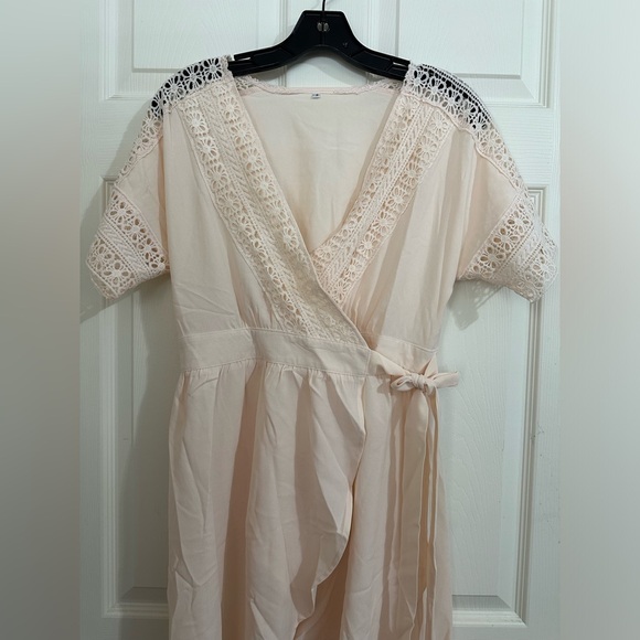 Lace Trim Tie Wrap Dress/Top - Picture 2 of 4